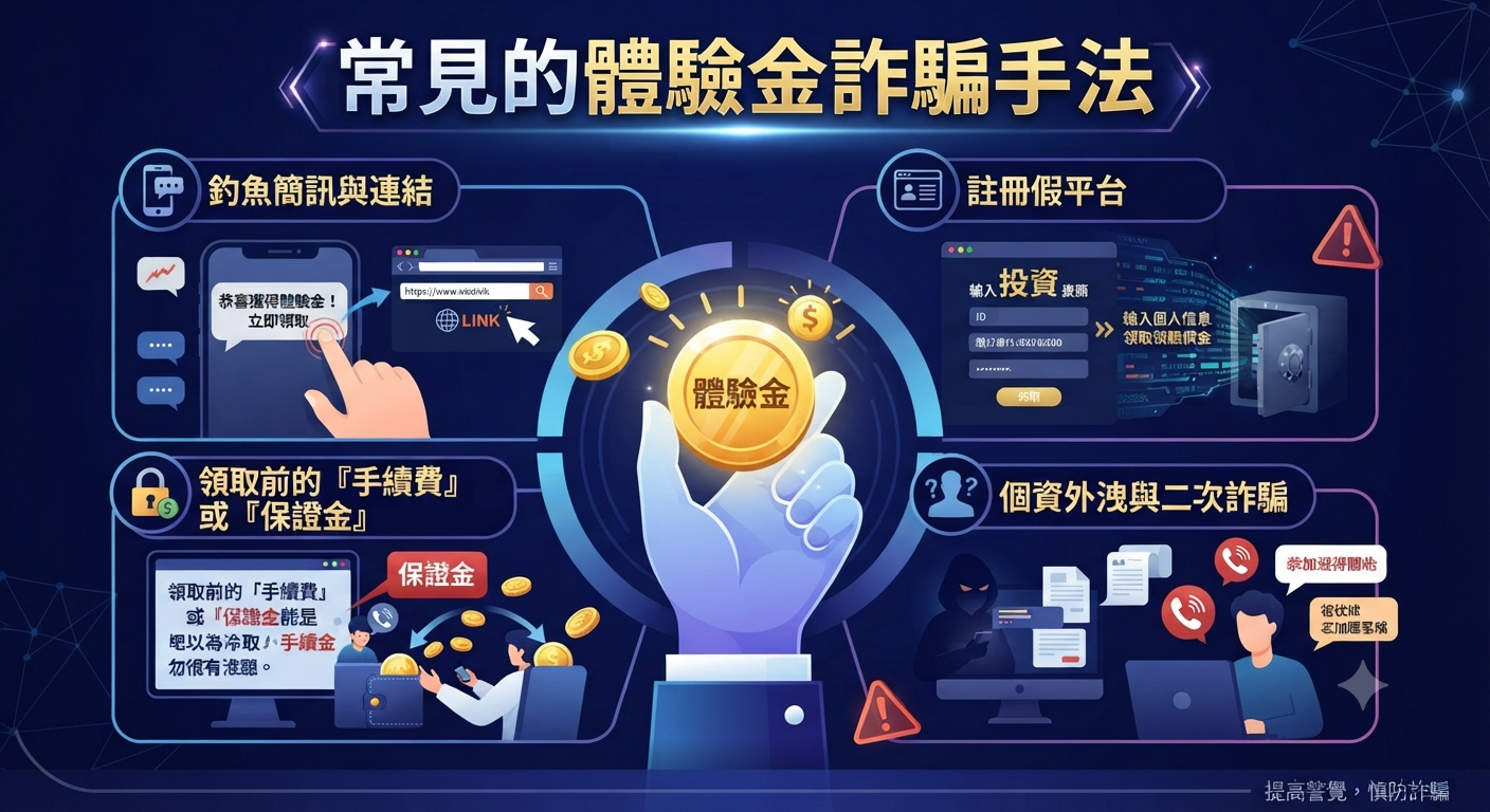 常見的體驗金詐騙手法
