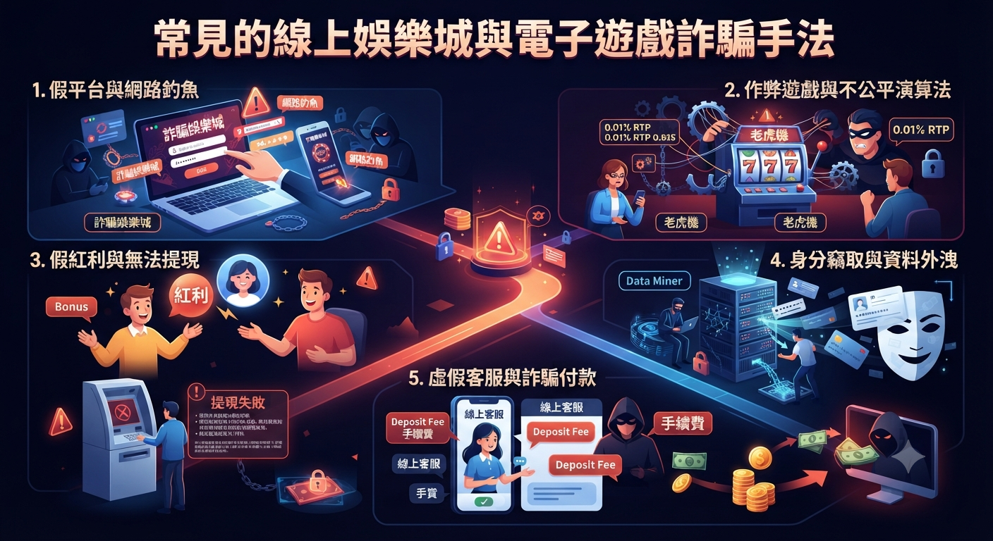 常見的線上娛樂城與電子遊戲詐騙手法
