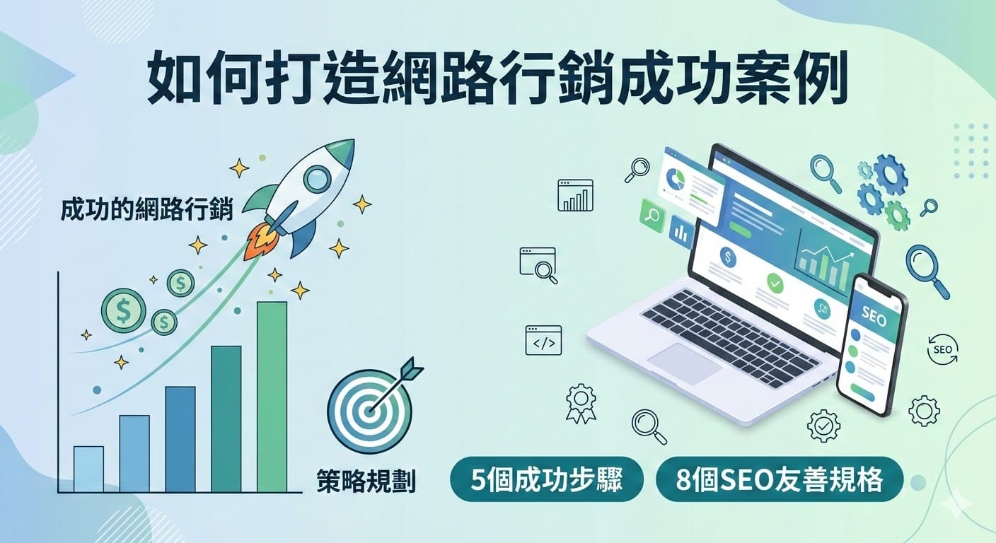 網路行銷案例是企業透過數位平台來提高品牌知名度、增加銷售和吸引目標客群的成功範例。許多成功的網路行銷案例顯示,企業透過精確的SEO策略和網站設計,可以顯著提升搜尋引擎排名,從而增加網站流量和轉換率。無論是透過企業官網的優化,還是透過社群媒體的推廣,良好的網路行銷策略都能為品牌帶來可觀的商業價值。這些案例為其他企業提供了寶貴的經驗,幫助他們設計出更具吸引力的網路行銷計畫,實現業務增長。