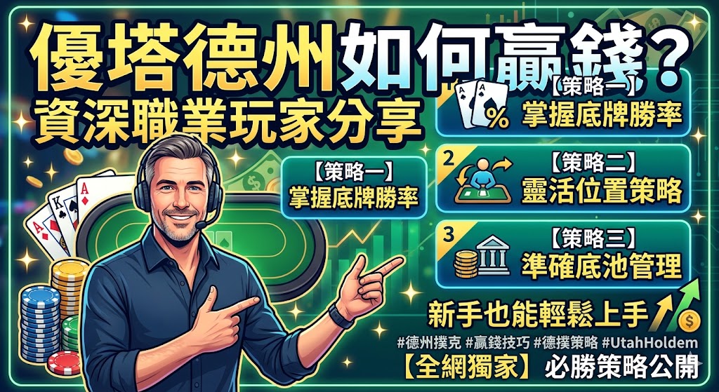 優塔德州如何贏錢？資深職業玩家分享三招必勝策略，新手也能輕鬆上手