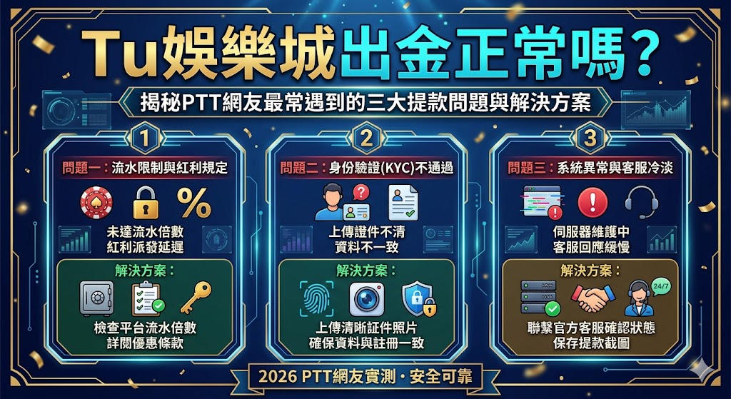 Tu娛樂城出金正常嗎？揭秘PTT網友最常遇到的三大提款問題與解決方案