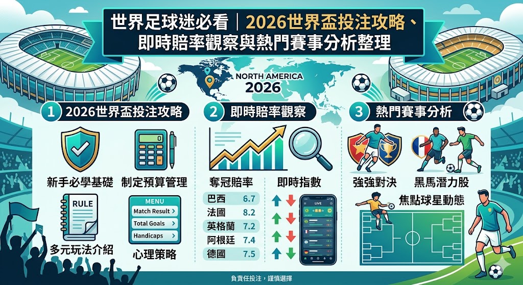 世界足球迷必看｜2026世界盃投注攻略、即時賠率觀察與熱門賽事分析整理