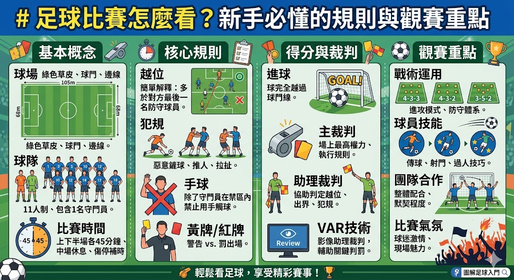 足球比賽怎麼看？新手必懂