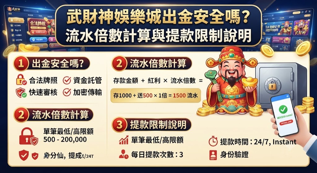 流水倍數計算與提款限制說明