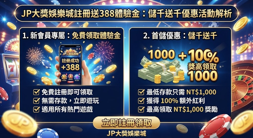 export-2026-07-13T201513.582 JP大獎娛樂城註冊送388體驗金：儲千送千優惠活動解析