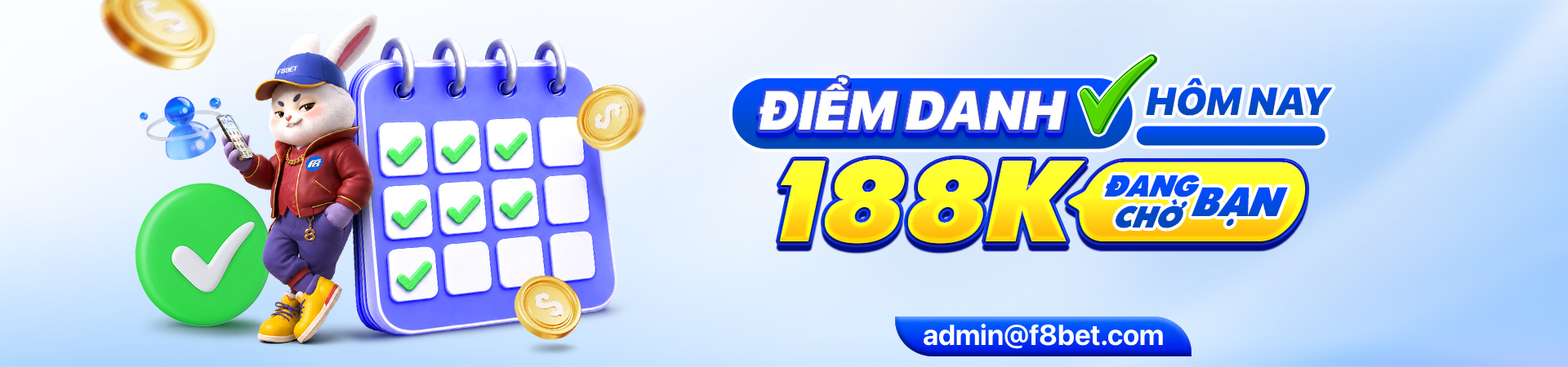 điểm danh tại f8bet ngay nhận 188k